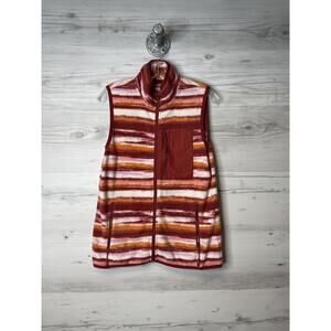 Telluride‎ Clothing Company Vest Womens Medium Fleece Striped Full Zip Pockets